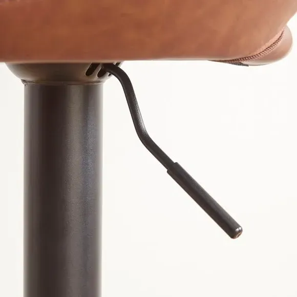 Adjustable Height Swivel Bar Stool - Tan, Faux Leather
