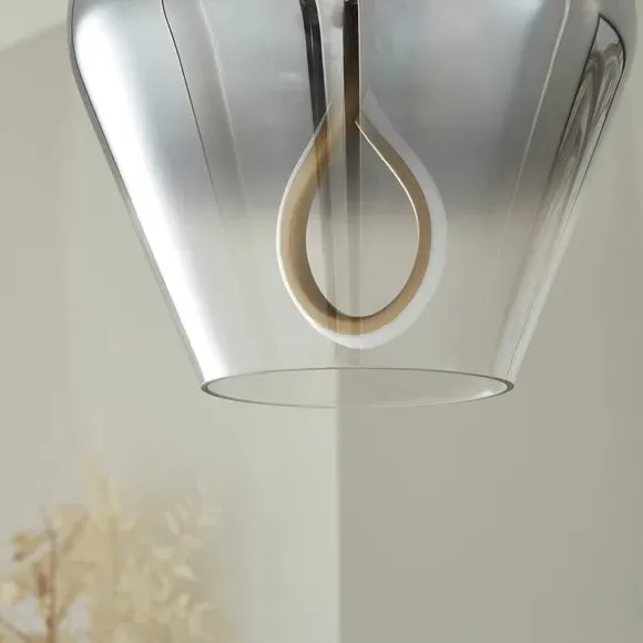 Adjustable LED Pendant Light - Gold, Glass