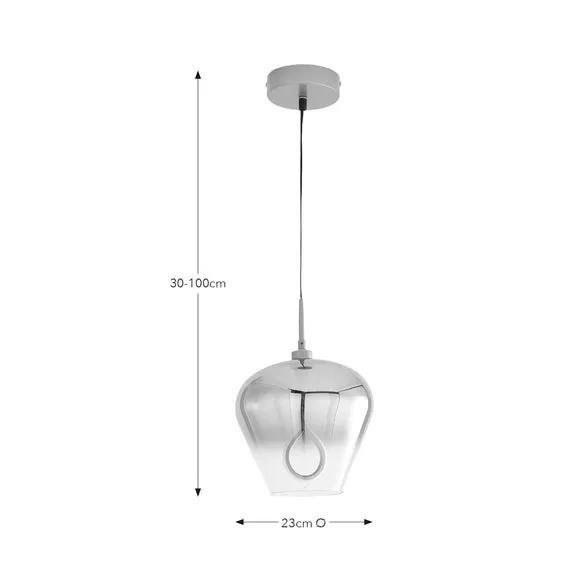 Adjustable LED Pendant Light - Gold, Glass