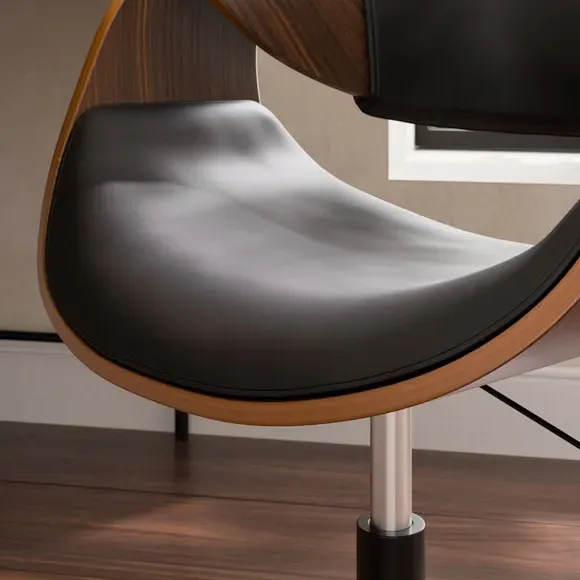 Adjustable Office Chair - Black, Faux Leather