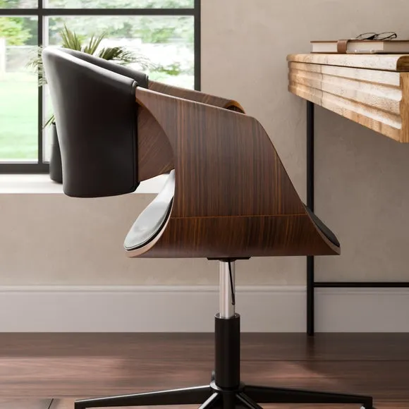 Adjustable Office Chair - Black, Faux Leather