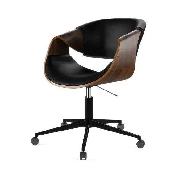 Adjustable Office Chair - Black, Faux Leather