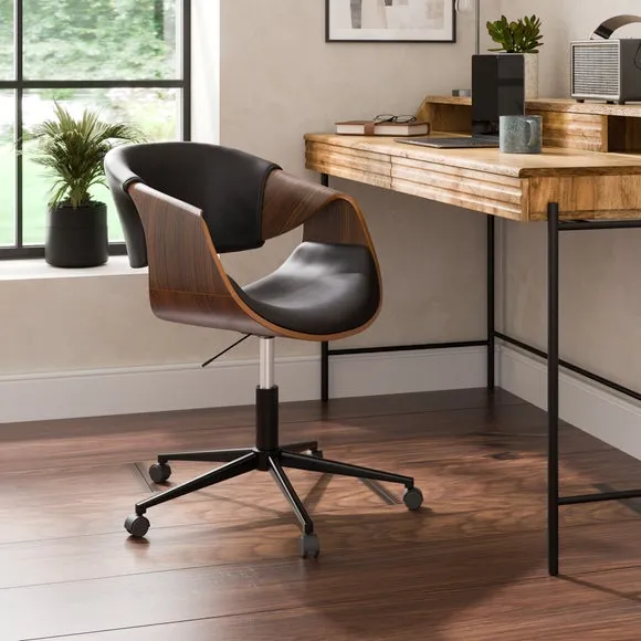 Adjustable Office Chair - Black, Faux Leather