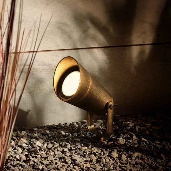 Adjustable Outdoor LED Floor Light - Gold, Metal