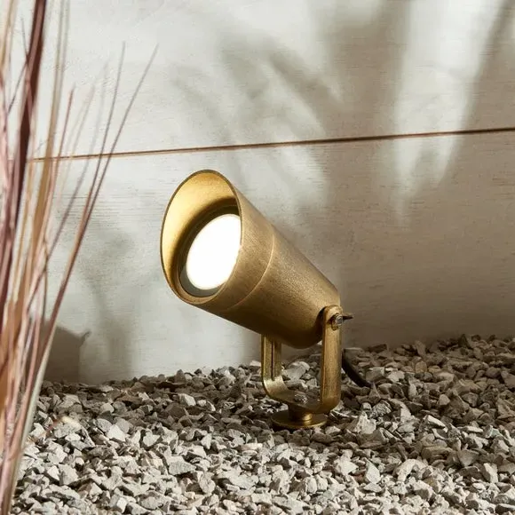 Adjustable Outdoor LED Floor Light - Gold, Metal image