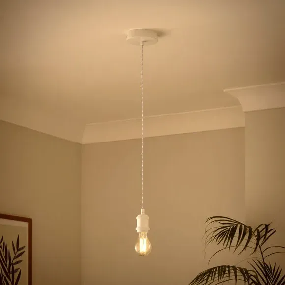 Adjustable Pendant Light Cable - White