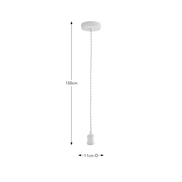 Adjustable Pendant Light Cable - White