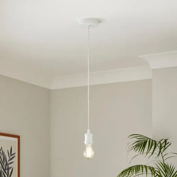 Adjustable Pendant Light Cable - White