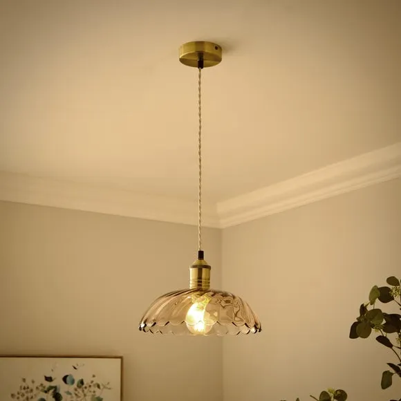 Adjustable Pendant Light - Gold, Glass