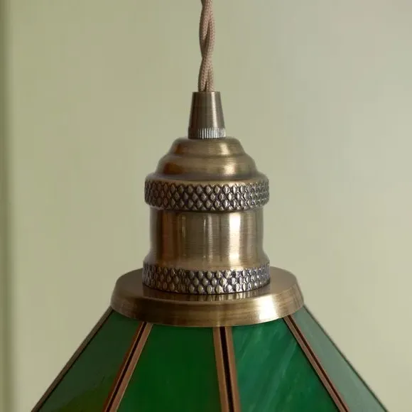 Adjustable Pendant Light - Green, Glass