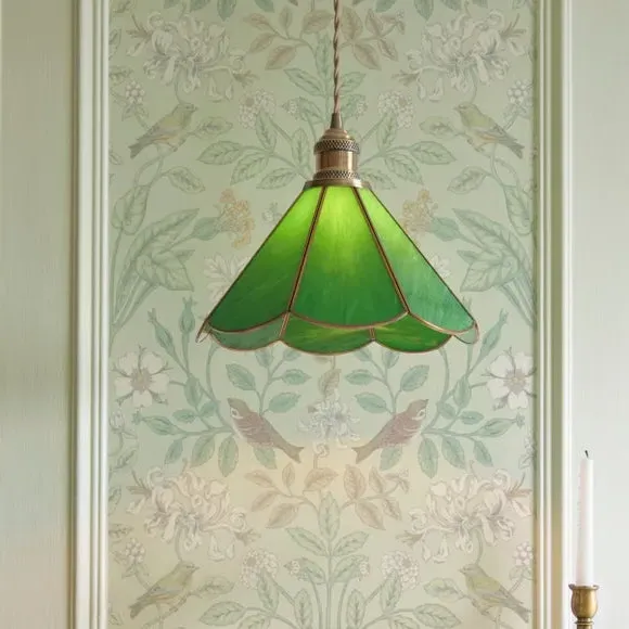 Adjustable Pendant Light - Green, Glass image