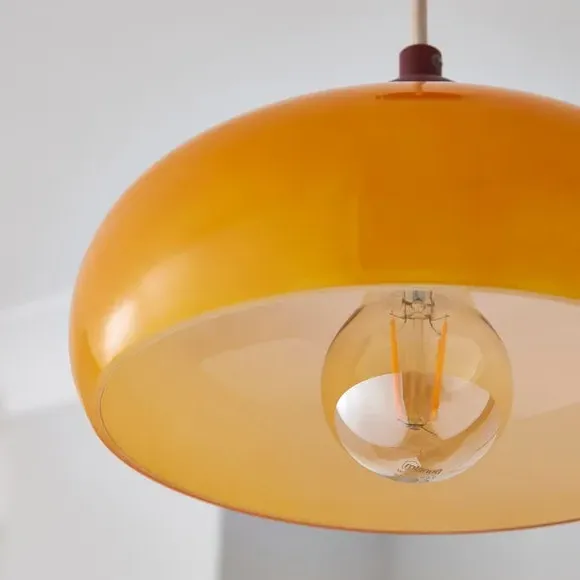 Adjustable Pendant Light - Orange, Glass