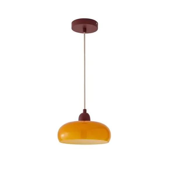 Adjustable Pendant Light - Orange, Glass