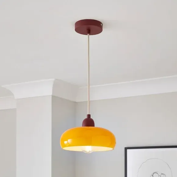 Adjustable Pendant Light - Orange, Glass image