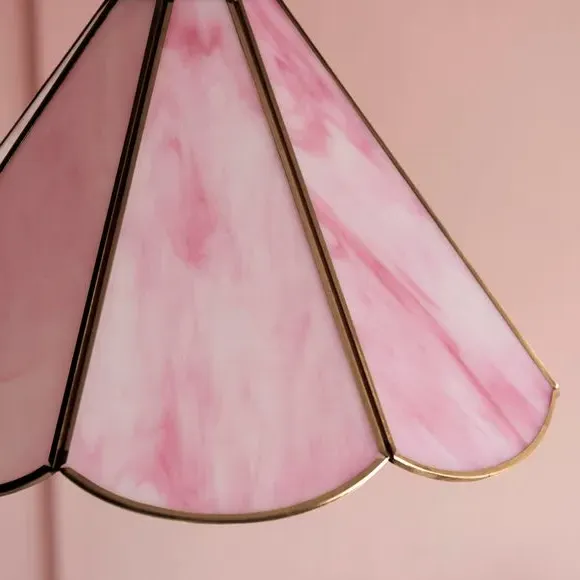 Adjustable Pendant Light - Pink, Glass