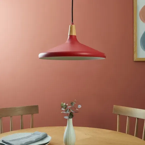 Adjustable Pendant Light - Red, Metal