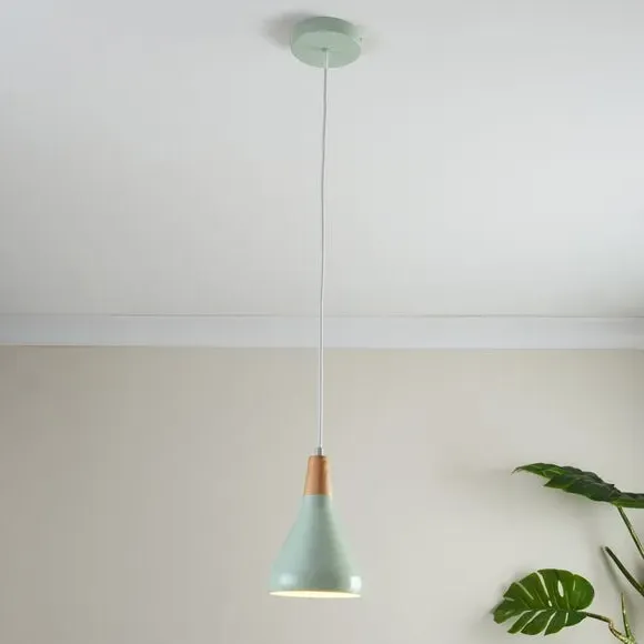 Adjustable Pendant Light Retro Style - Green, Metal image