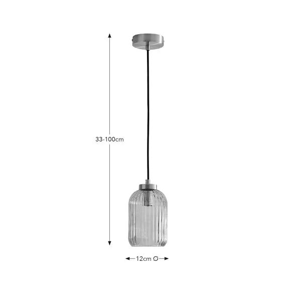Adjustable Pendant Light Ribbed - Navy