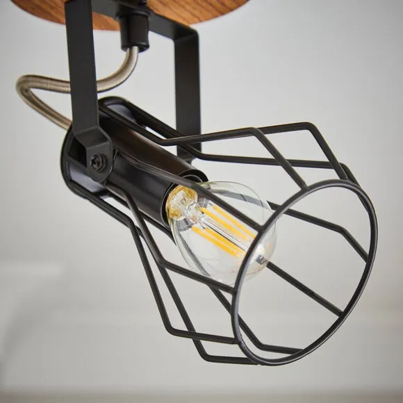 Adjustable Spotlight Wall Light - Black, Metal