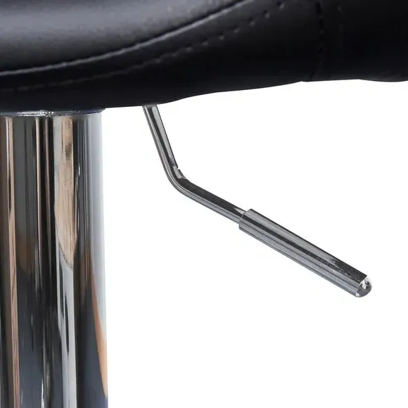 Adjustable Swivel Bar Stool - Black, Faux Leather