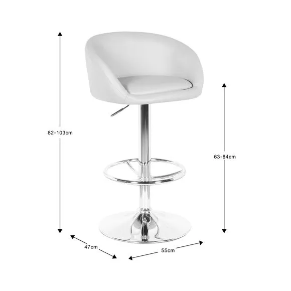 Adjustable Swivel Bar Stool - Black, Faux Leather