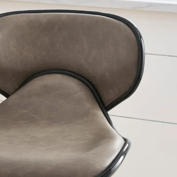Adjustable Swivel Bar Stool - Charcoal, Faux Leather