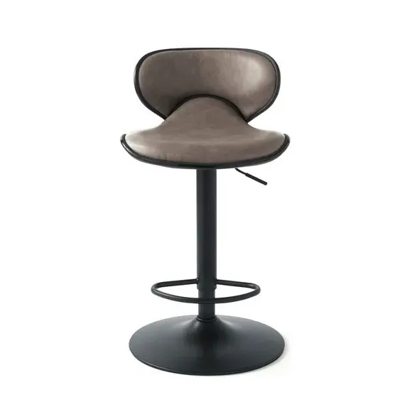 Adjustable Swivel Bar Stool - Charcoal, Faux Leather