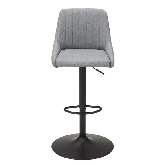 Adjustable Swivel Bar Stool - Grey, Fabric
