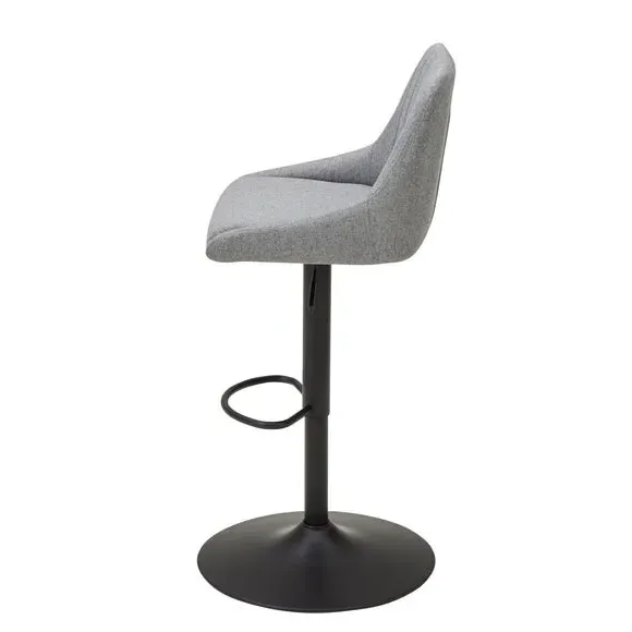 Adjustable Swivel Bar Stool - Grey, Fabric