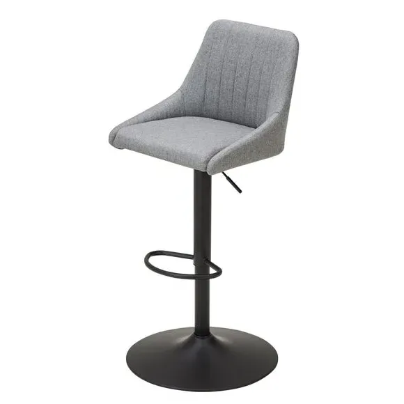 Adjustable Swivel Bar Stool - Grey, Fabric image