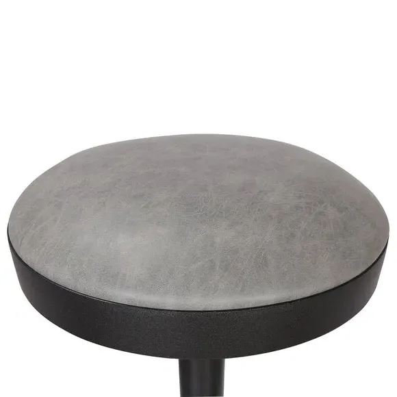 Adjustable Swivel Bar Stool - Grey, Faux Leather