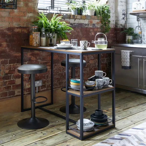 Adjustable Swivel Bar Stool - Grey, Faux Leather