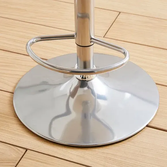 Adjustable Swivel Bar Stool - White, Faux Leather