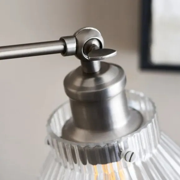 Adjustable Table Lamp Industrial Ribbed - Clear