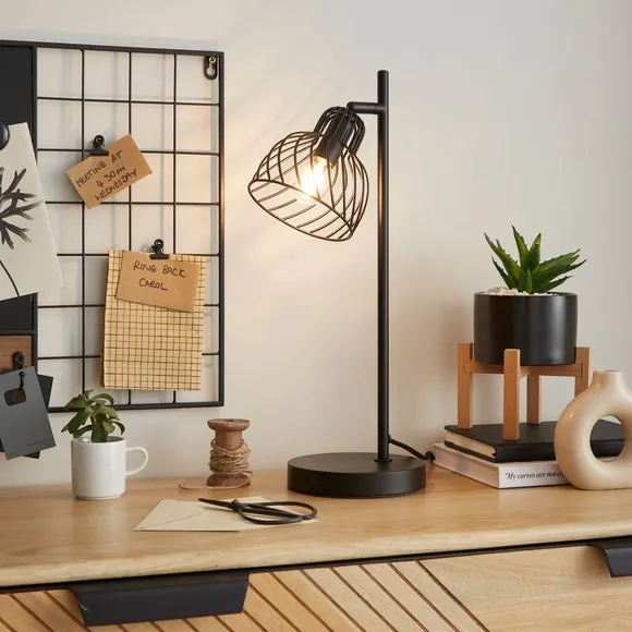 Adjustable Table Lamp Industrial Style - Black Metal image