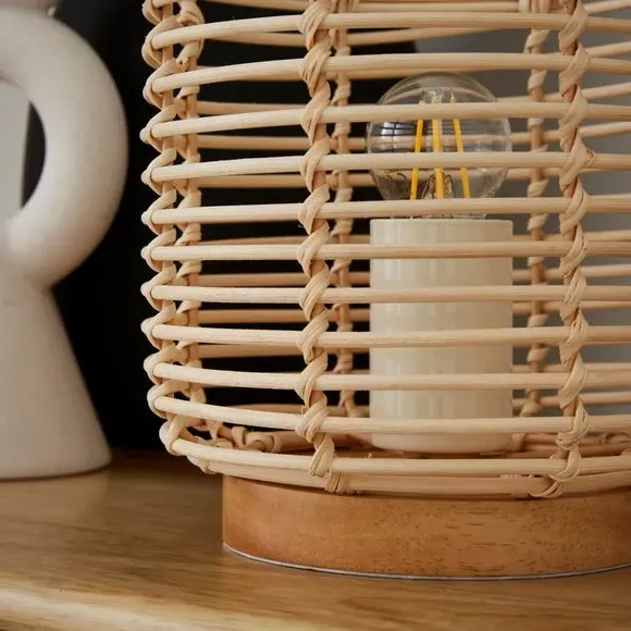 Adjustable Table Lamp - Natural, Rattan