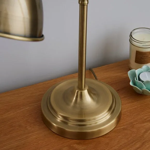 Adjustable Table Lamp with Lever Arm - Brass