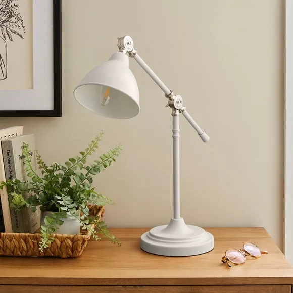 Adjustable Table Lamp with Lever Arm - Grey