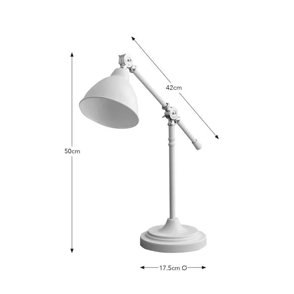 Adjustable Table Lamp with Lever Arm - Grey