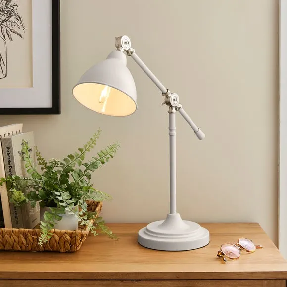 Adjustable Table Lamp with Lever Arm - Grey