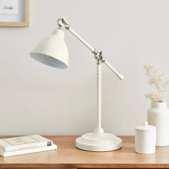 Adjustable Table Lamp with Lever Arm - Taupe