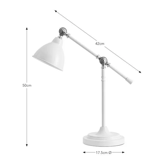 Adjustable Table Lamp with Lever Arm - Taupe