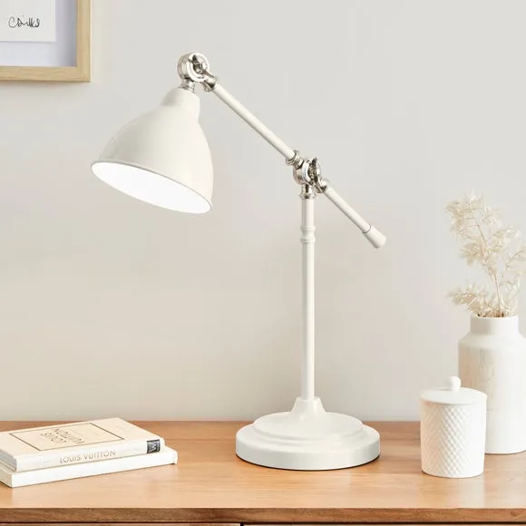 Adjustable Table Lamp with Lever Arm - Taupe