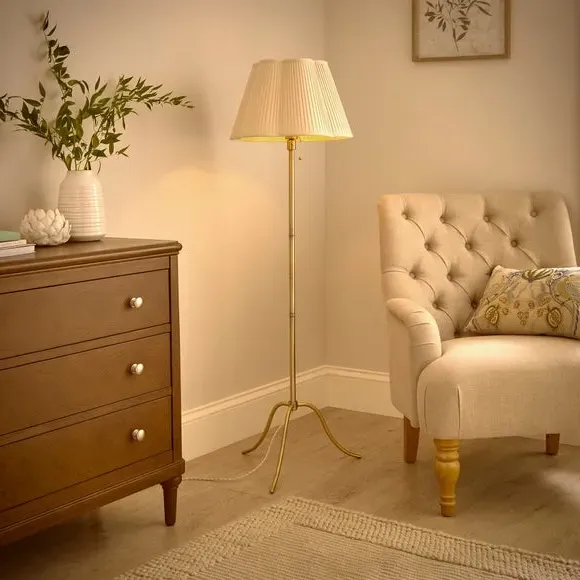 Adjustable Tripod Floor Lamp - Gold