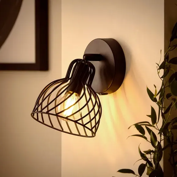 Adjustable Wall Light Industrial Style - Black Metal