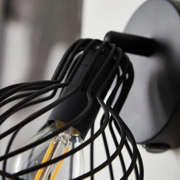 Adjustable Wall Light Industrial Style - Black Metal