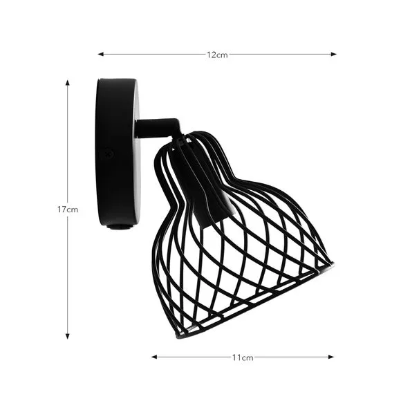 Adjustable Wall Light Industrial Style - Black Metal