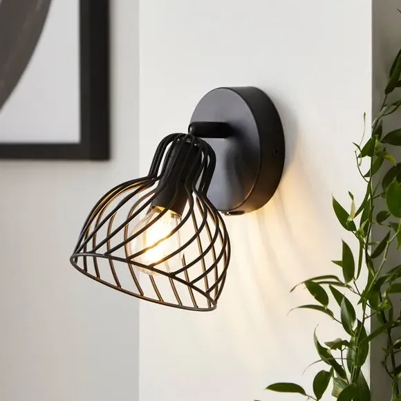 Adjustable Wall Light Industrial Style - Black Metal image