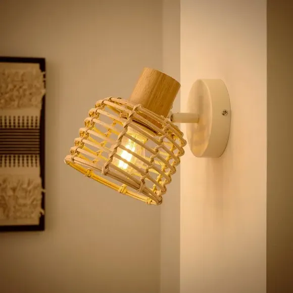 Adjustable Wall Light - Natural, Rattan
