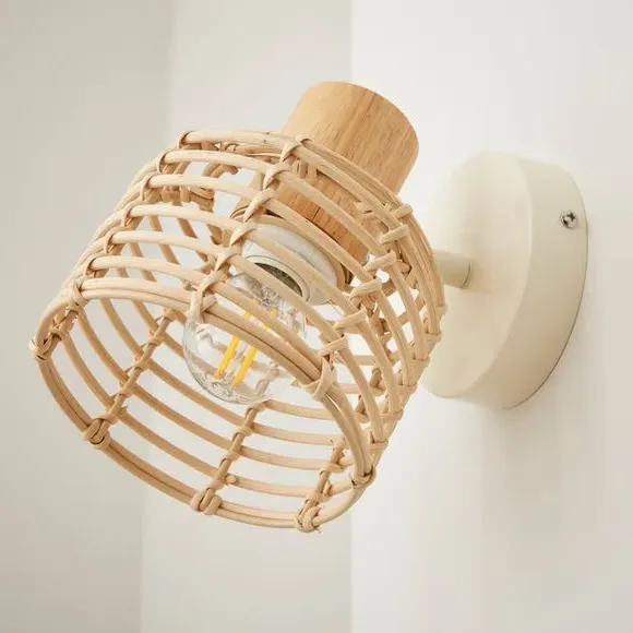 Adjustable Wall Light - Natural, Rattan
